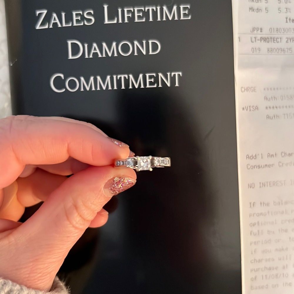 1/2 Carat square cut diamond engagement ring